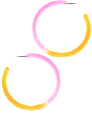 Lucite Circle Open Hoops