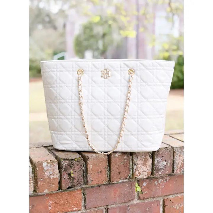 Quentin Quilted Tote Ivory