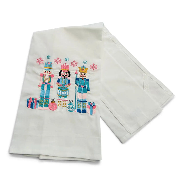 Trio Jeweled Nutcrackers Tea Towel