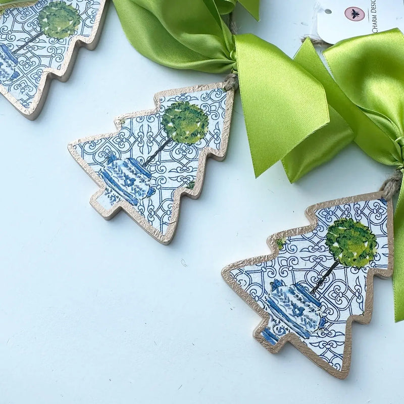 Blue Chinoiserie Tree Ornament