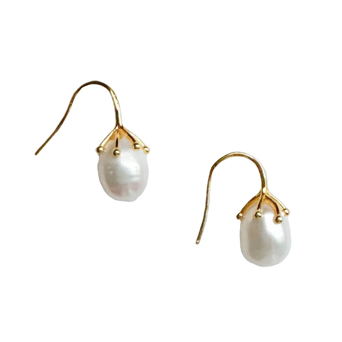 Organic Bloom Baroque Pearl Drop Earrings