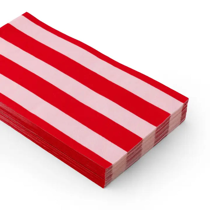Pink & Red Signature Cabana Stripe Guest Towels