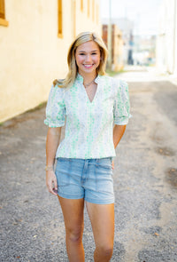 Mary Square: Colette Top | Heirloom Vine Green