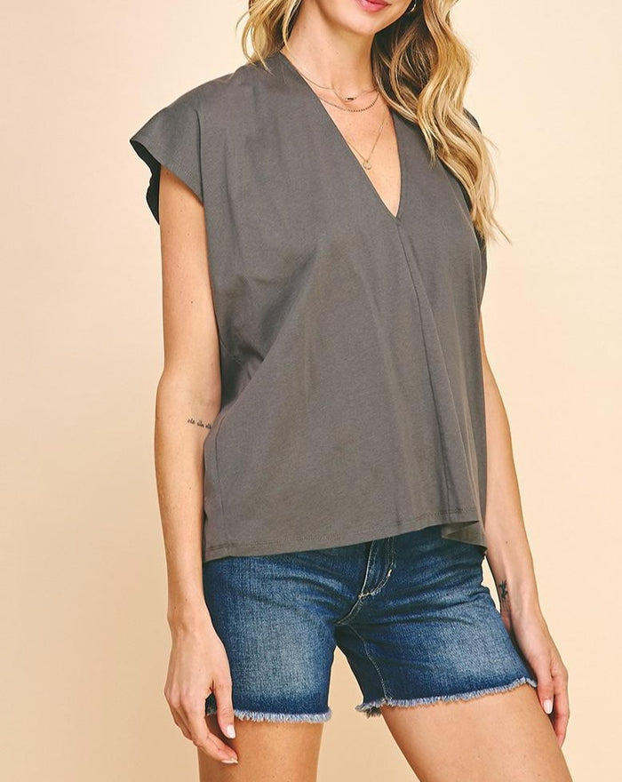 Vickie Top in Charcoal