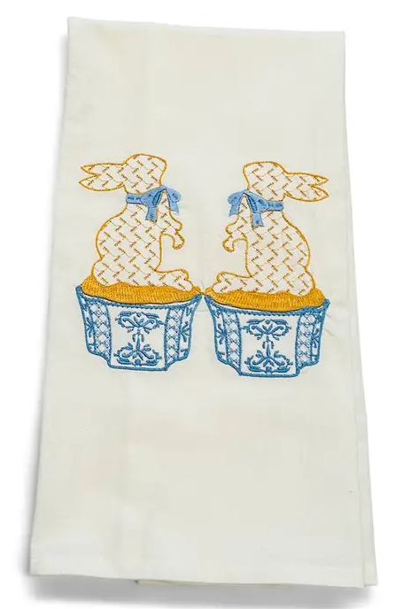 Fishtail Bunnies Towel White