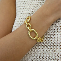 Karine Sultan: Bold Links Chain Bracelet - 24K Gold Plated