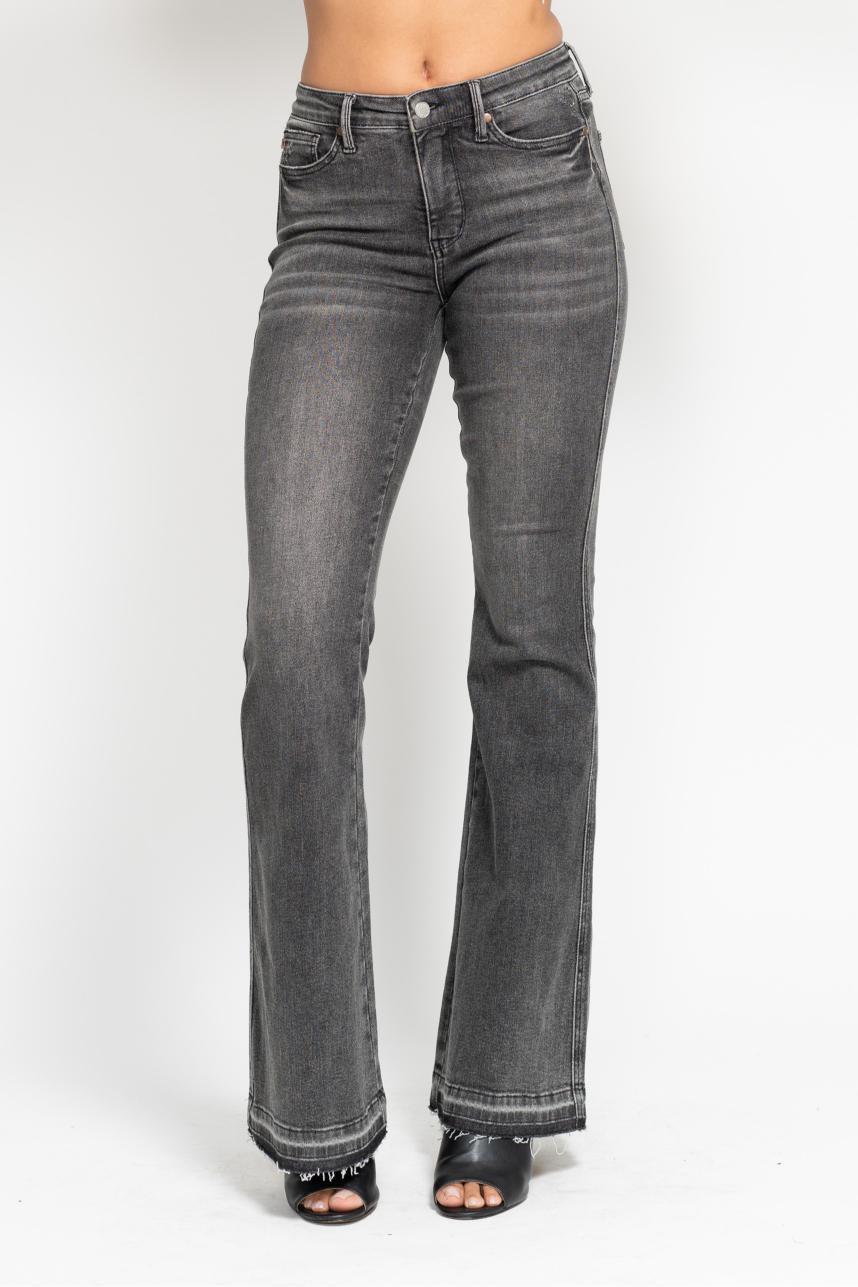 Judy Blue Tummy Control Gray Flare Jeans