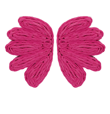 Wrapped Raffia Wings Shape Earrings