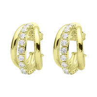 Sheila Fajl Small Triple Claire Hoops CZ 18K Gold Plated