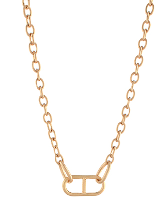 Mariner Chain Pendant Necklace In Worn Gold