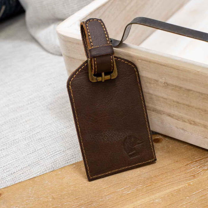 Duck Embossed Leather Luggage Tag Tag
