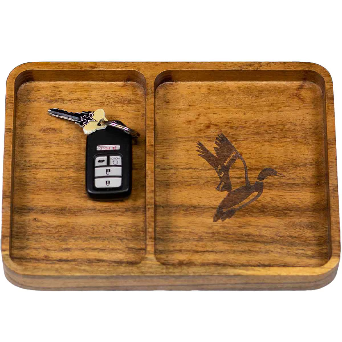 Duck Etched Wood Tray