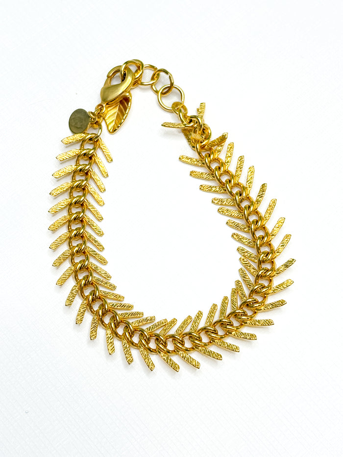 Gold Chain Fish Bone Bracelet