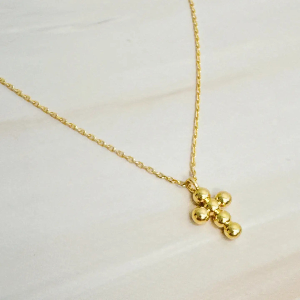 Mini Dot Cross Pendant Necklace