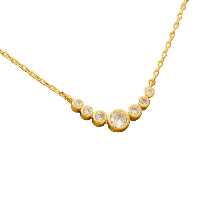 Elegant Jewel Link Charm Necklace