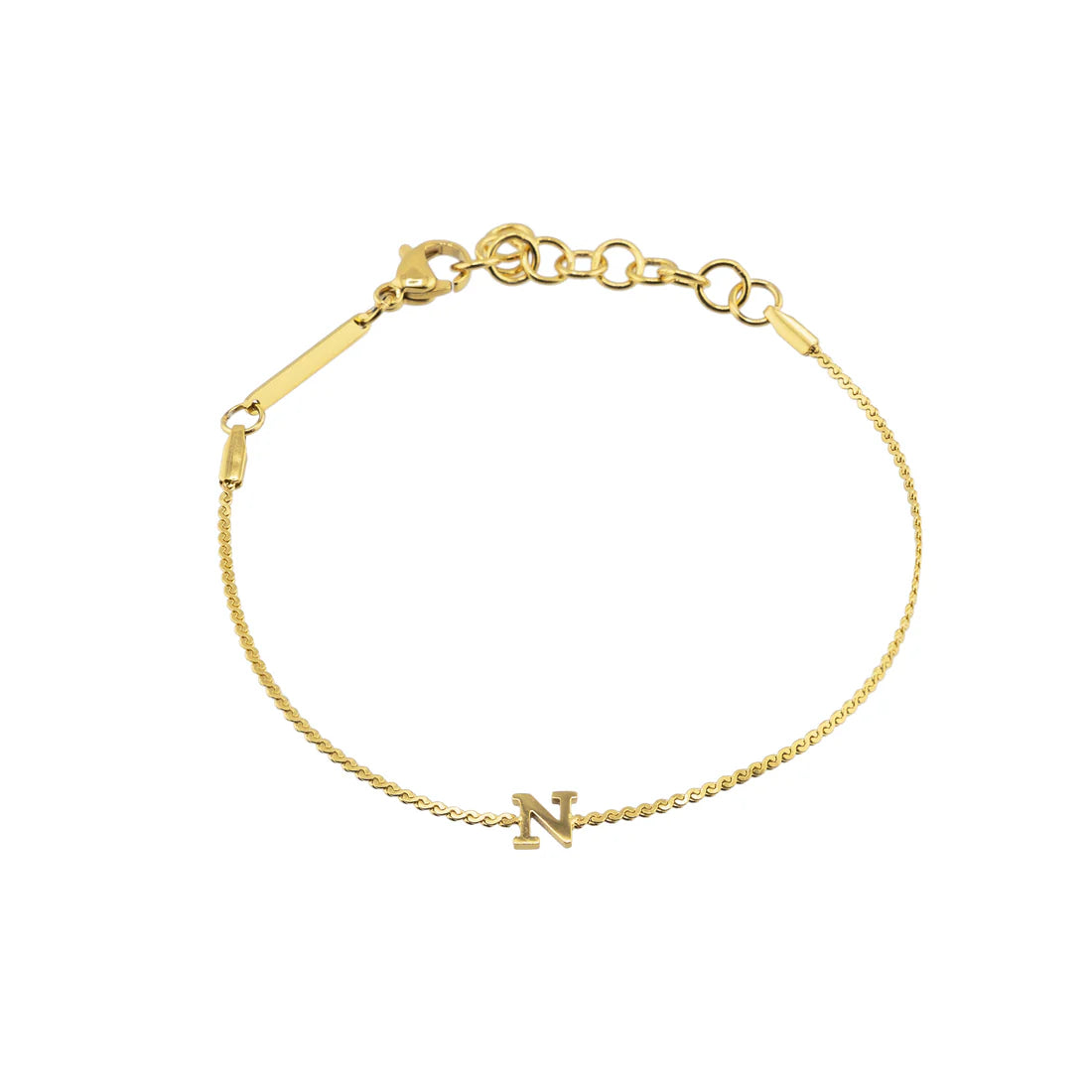 Waterproof Gold Dainty Initial Bracelet