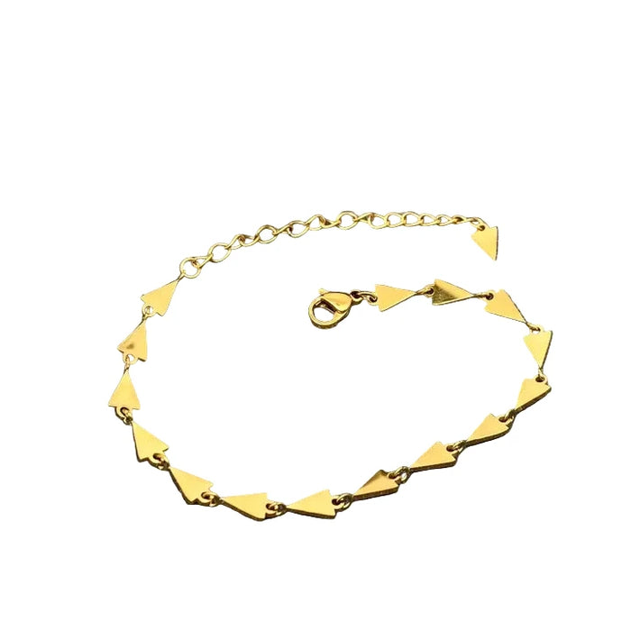 Glossy 18K Gold Plated S.Steel Triangle Linked Bracelet