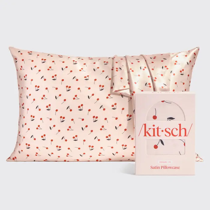 Kitsch: Standard Satin Pillowcase Standard - Cherry Print