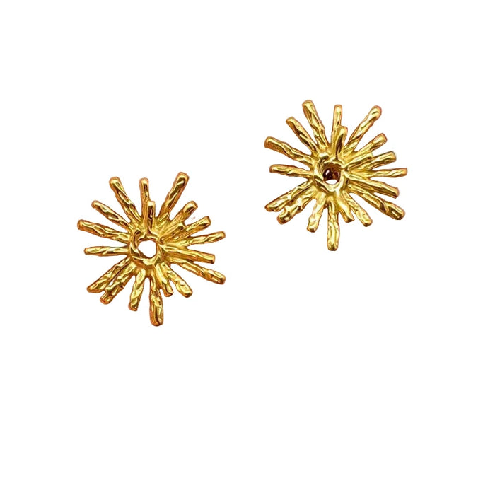 Fireworks Shape 18K Gold Plated Stainless Steel Earring -Fgs