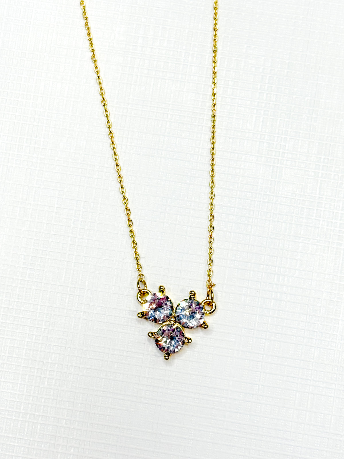 Faceted Trio Crystals Necklace