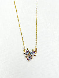 Faceted Trio Crystals Necklace