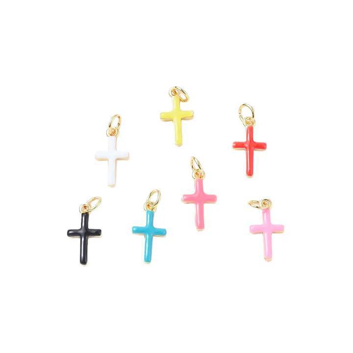 Gold Enamel Cross Assorted Charms