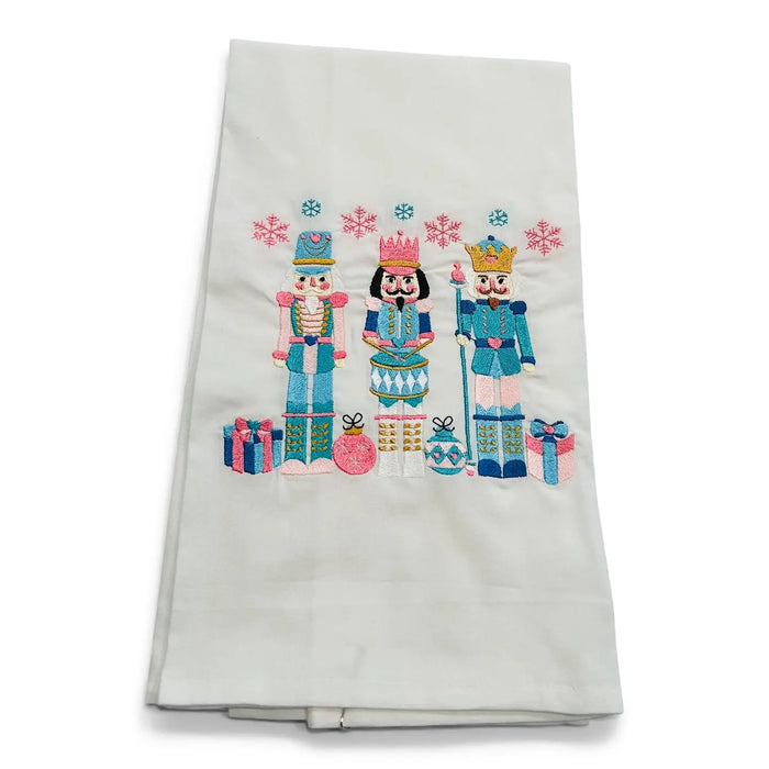 Trio Jeweled Nutcrackers Tea Towel