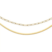 Waterproof Gold Herringbone Layered Necklace
