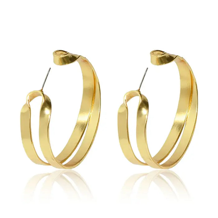 Karine Sultan: Split Hoop Earrings - 24K Gold Plated