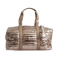 The Cassie Weekender Puffer Duffle Bag Gold Metallic