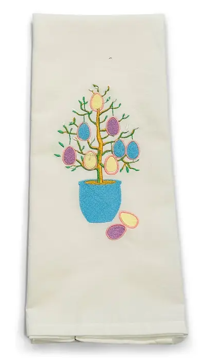 Easter Egg Tree Towel White