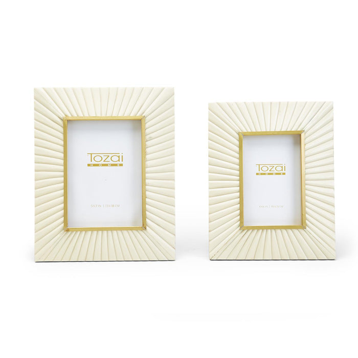 Sunburst Photo Frame W/ Brass Border