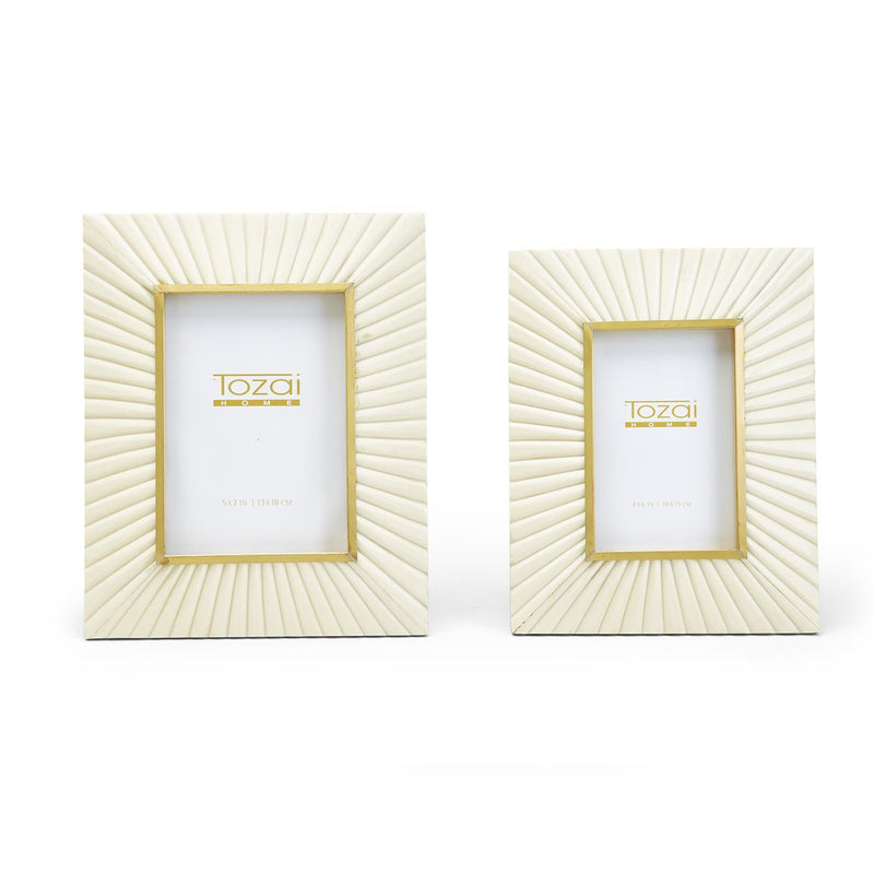 Sunburst Photo Frame W/ Brass Border