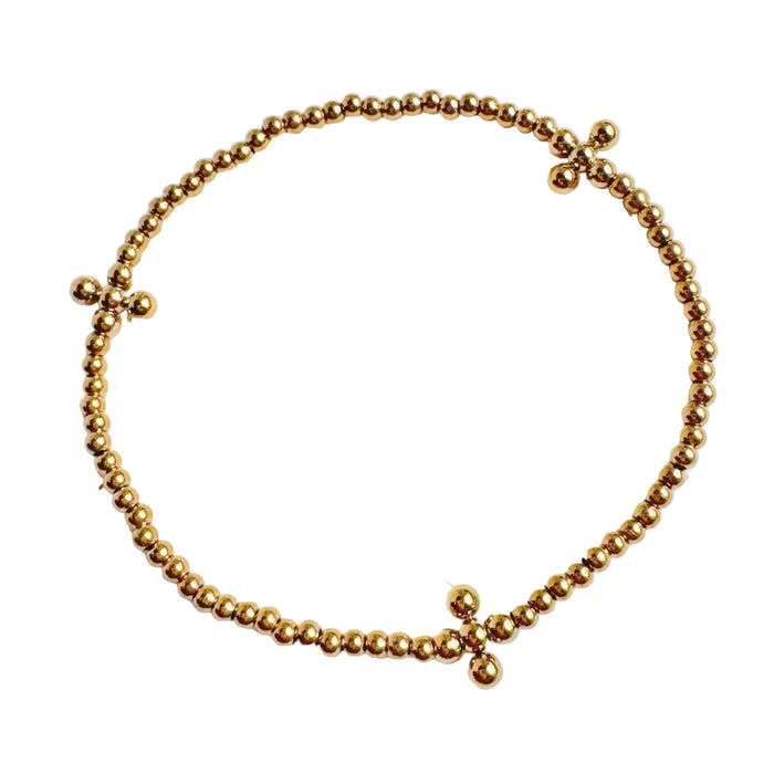 Dot Dot Golden Cross Stretch Bracelet