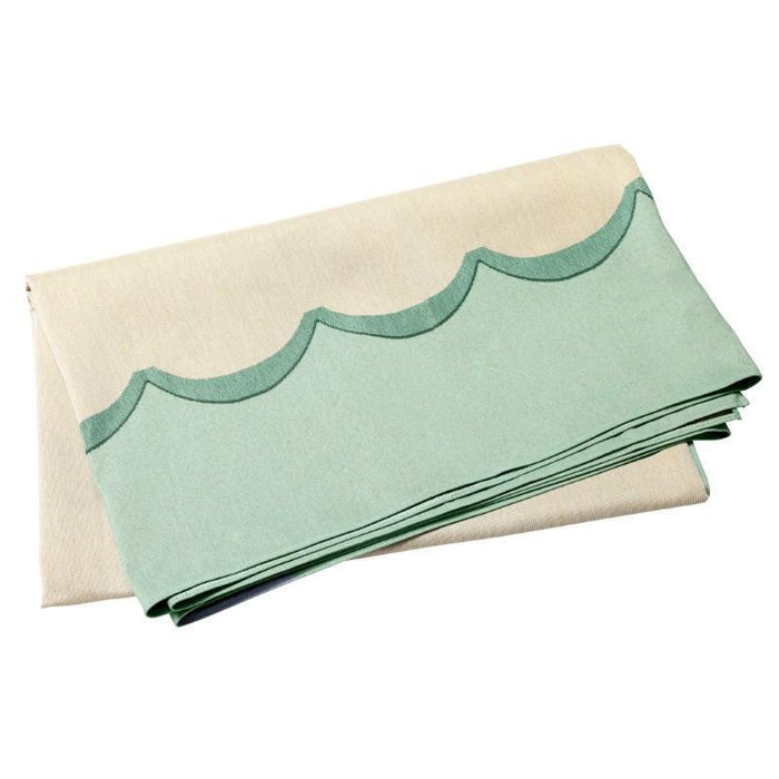 Vietri Tavola Aqua Scalloped Tablecloth