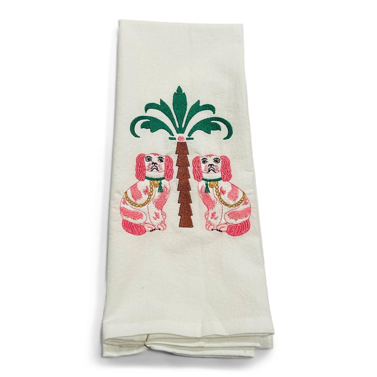 Staffordshire Dogs + Palm Tree Tea Towel