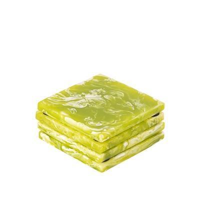 Lime Green Resin Coasters