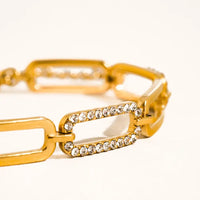 Évasion 18K Gold Non-Tarnish Glam Rhinestone Chain Bracelet