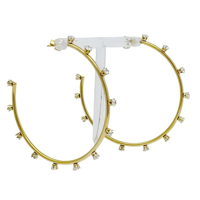 Slim & Jeweled Hoop Earrings