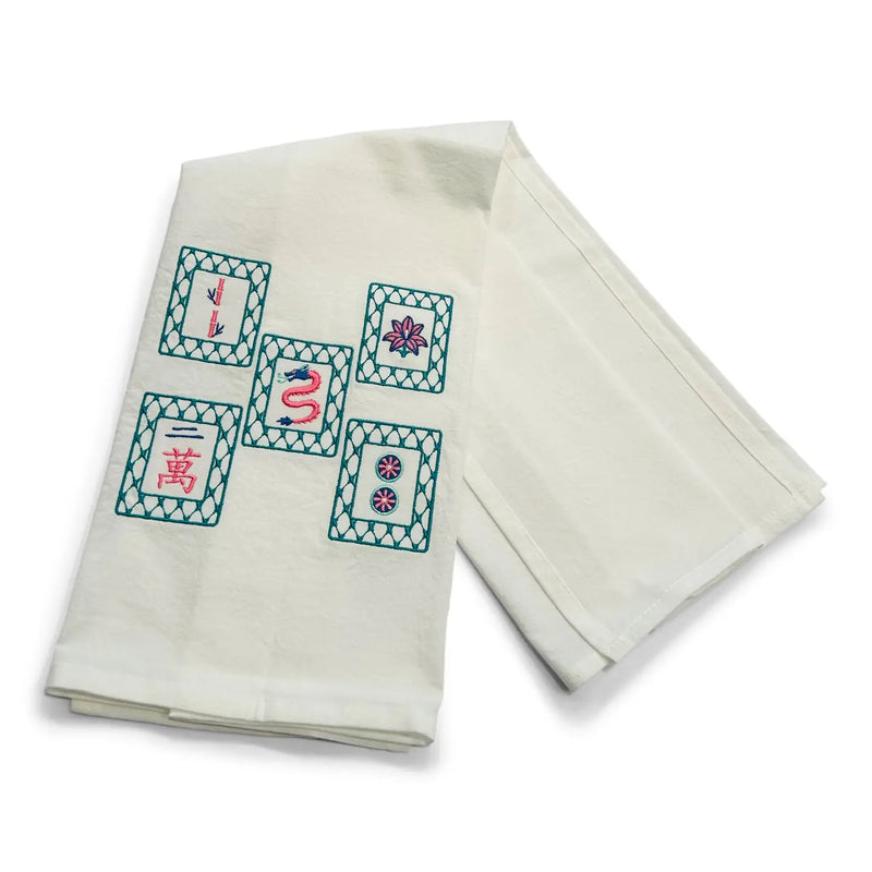 Mahjong Tiles Tea Towel