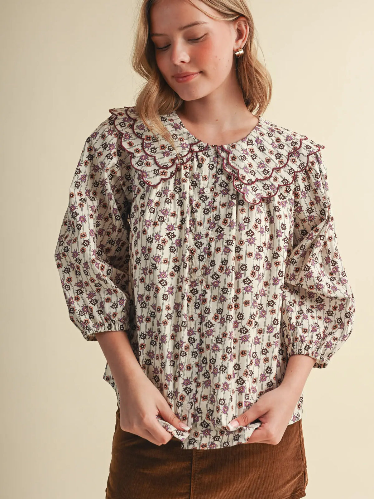 The Sweet Caroline Top in Cream