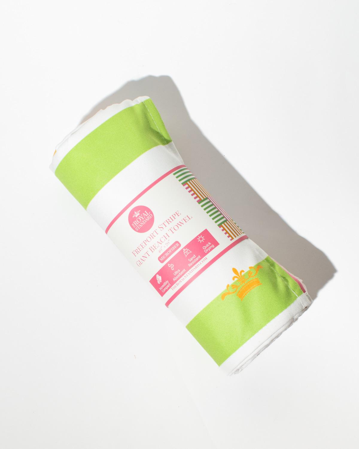 Freeport Stripe Giant Beach Towel- Pink 40x70