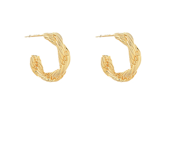 Twisted & Textured Brass Hoops