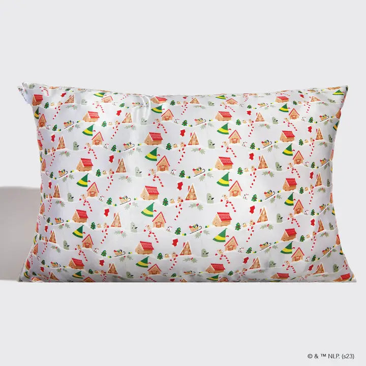 Kitsch:Elf X Kitsch Satin Pillowcase- Periwinkle Christmas