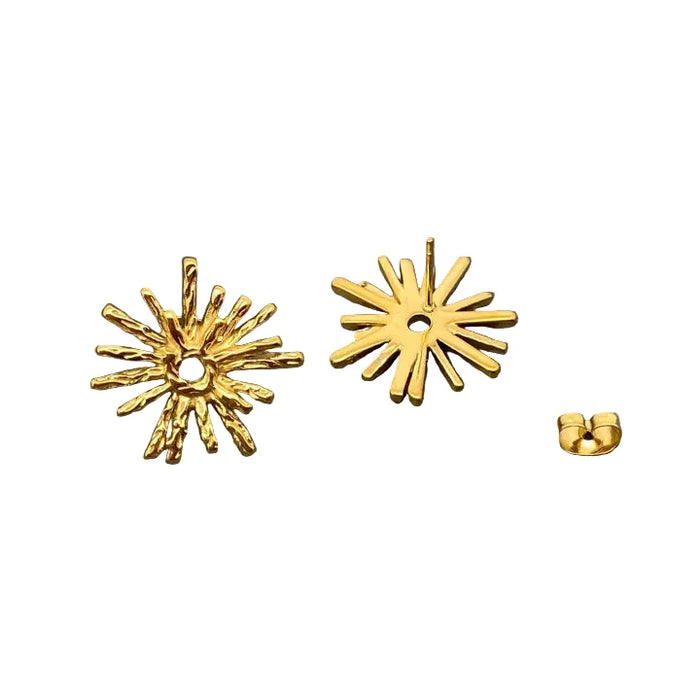 Fireworks Shape 18K Gold Plated Stainless Steel Earring -Fgs