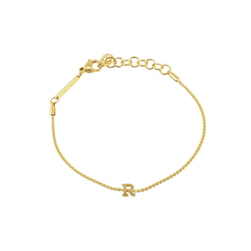 Waterproof Gold Dainty Initial Bracelet