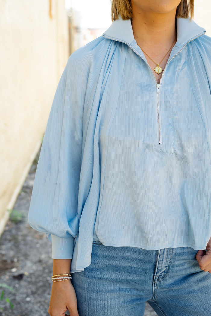 The Karson Top in Sky Blue