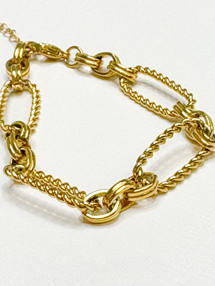 Alternatively Linked Cabled Bracelet