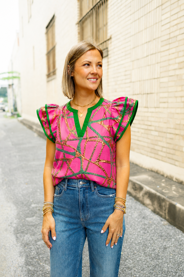 The Cece Top in Magenta