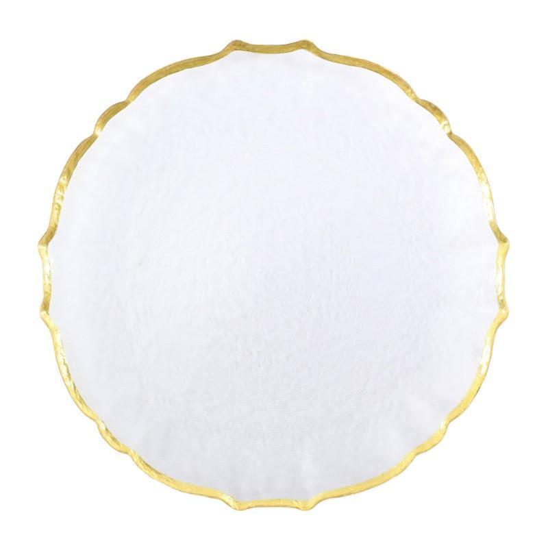 Vietri Baroque Glass White Service Plate/Charger
